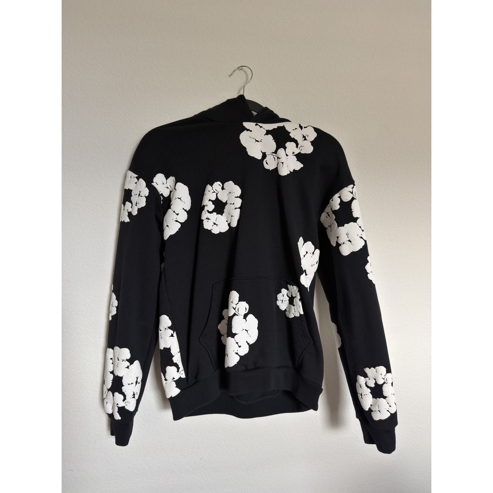 Denim Tears Men's Black Cotton Wreath Hoodie Size S